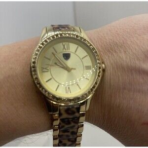 Picard & Cie 14131 Gold & Cheetah Band Watch W/ Gold Bezel